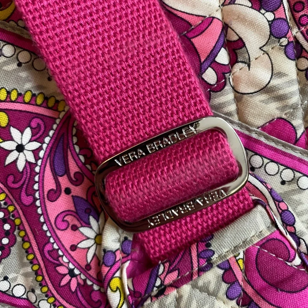 Vera Bradley Paisley Meets Plaid Quilted Messenger Bag Crossbody Laptop Case
